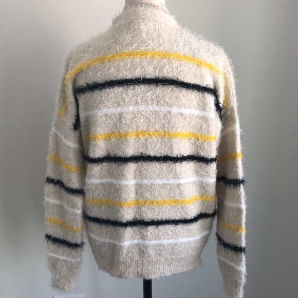 NWOT Striped Eyelash Cardigan Sweater - Picture 4 of 6